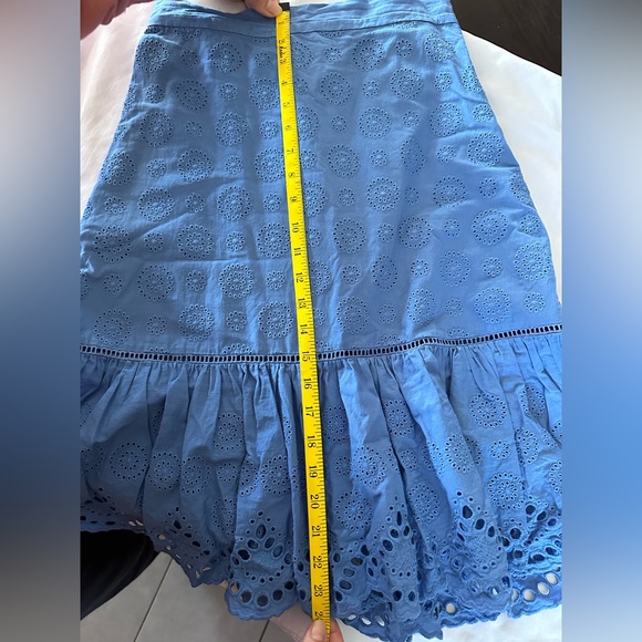 MARGARET O'LEARY Eyelet Skirt Periwinkle Blue - Picture 6 of 8